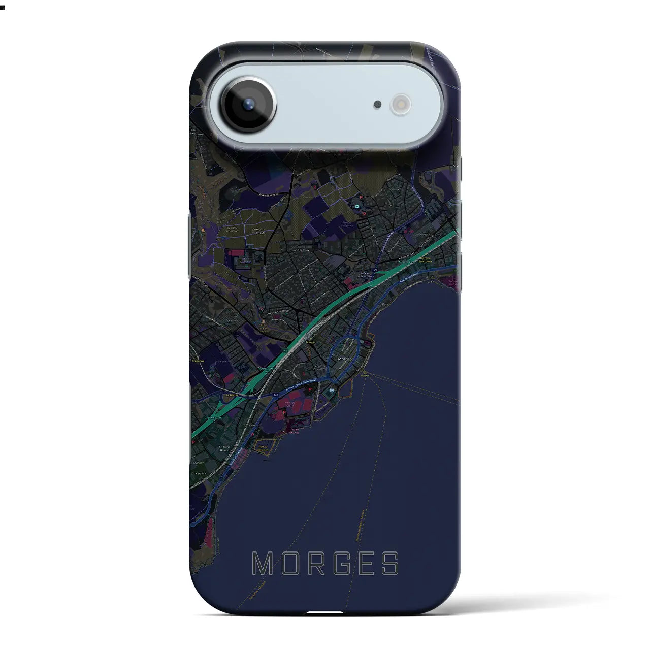 【モルジュ(スイス)】地図柄iPhoneケース(バックカバータイプ)