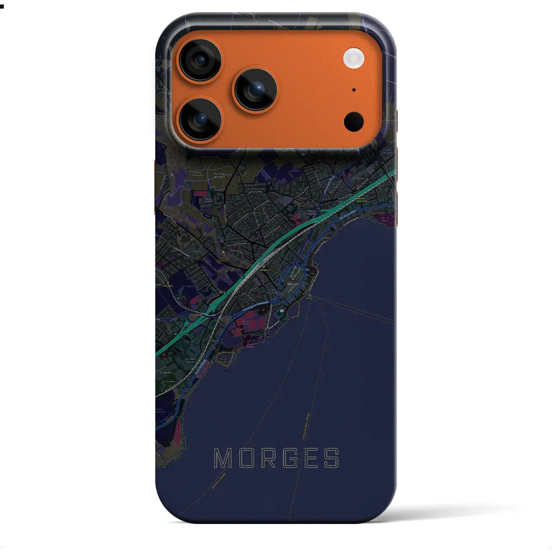 【モルジュ(スイス)】地図柄iPhoneケース(バックカバータイプ)