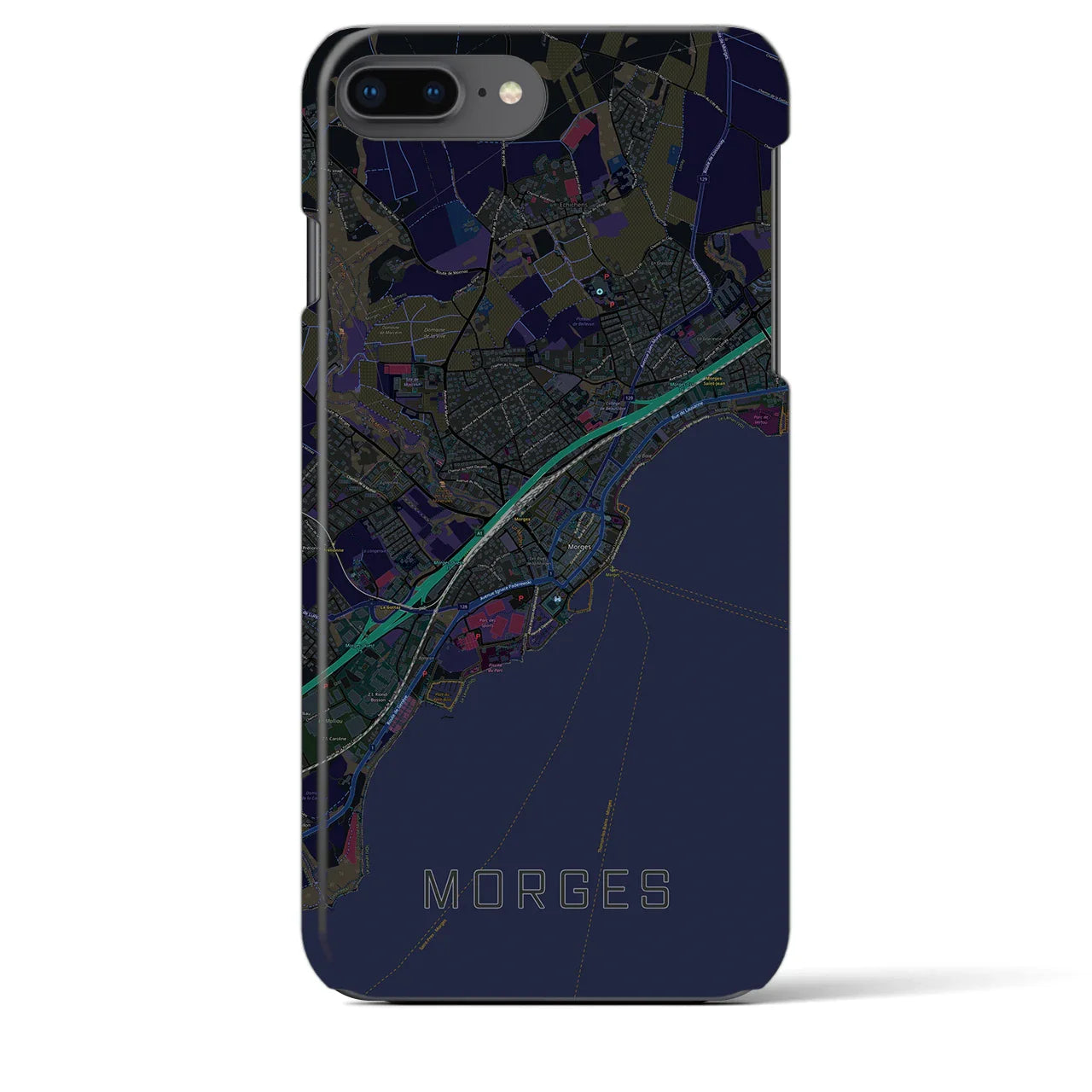 【モルジュ(スイス)】地図柄iPhoneケース(バックカバータイプ)