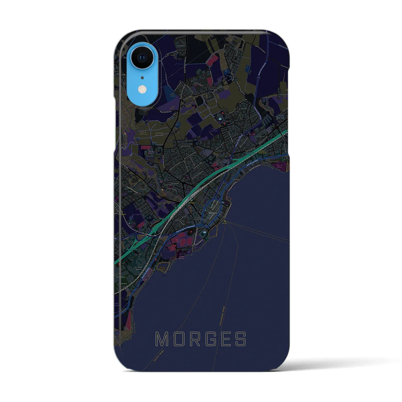 【モルジュ(スイス)】地図柄iPhoneケース(バックカバータイプ)