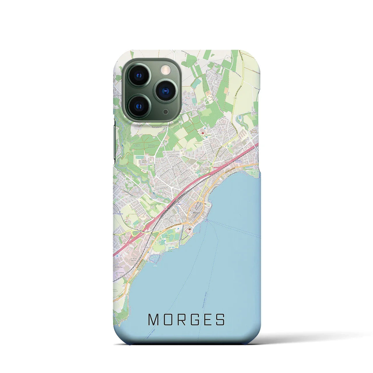 【モルジュ(スイス)】地図柄iPhoneケース(バックカバータイプ)
