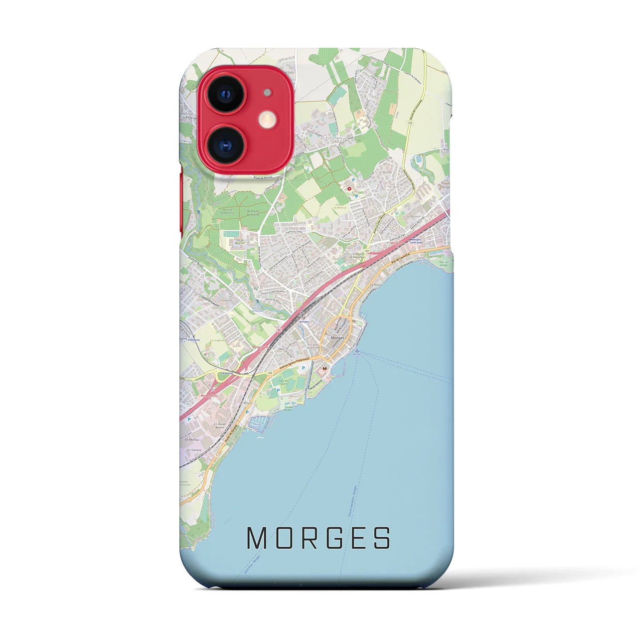 【モルジュ(スイス)】地図柄iPhoneケース(バックカバータイプ)