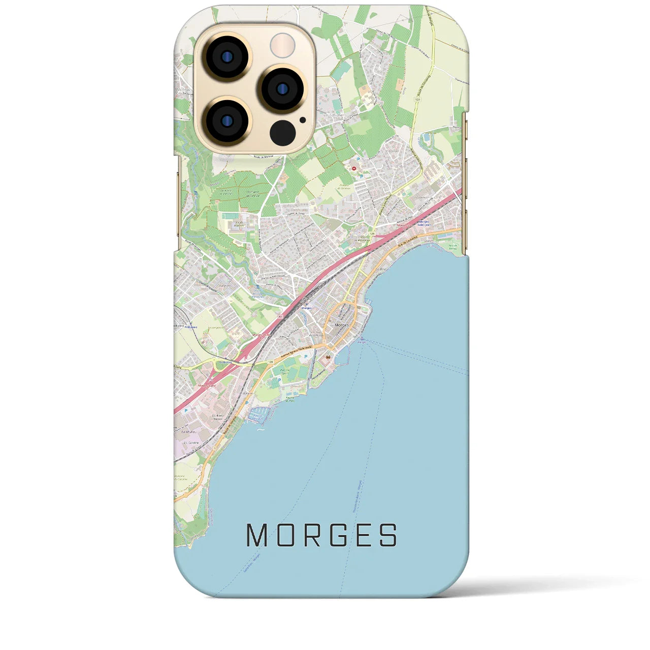 【モルジュ(スイス)】地図柄iPhoneケース(バックカバータイプ)