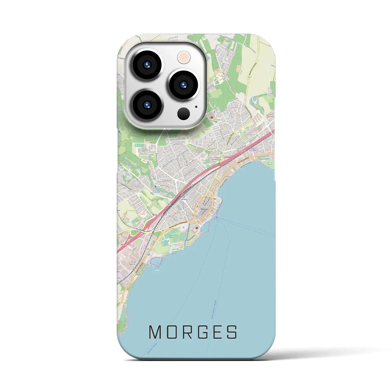 【モルジュ(スイス)】地図柄iPhoneケース(バックカバータイプ)