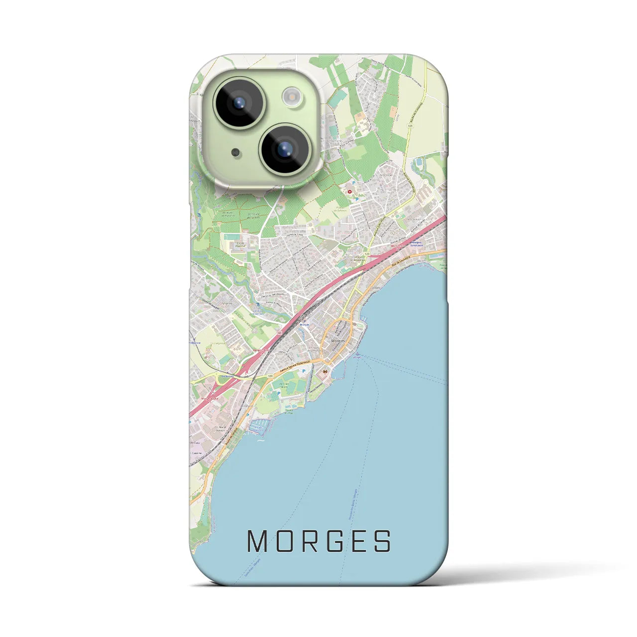 【モルジュ(スイス)】地図柄iPhoneケース(バックカバータイプ)