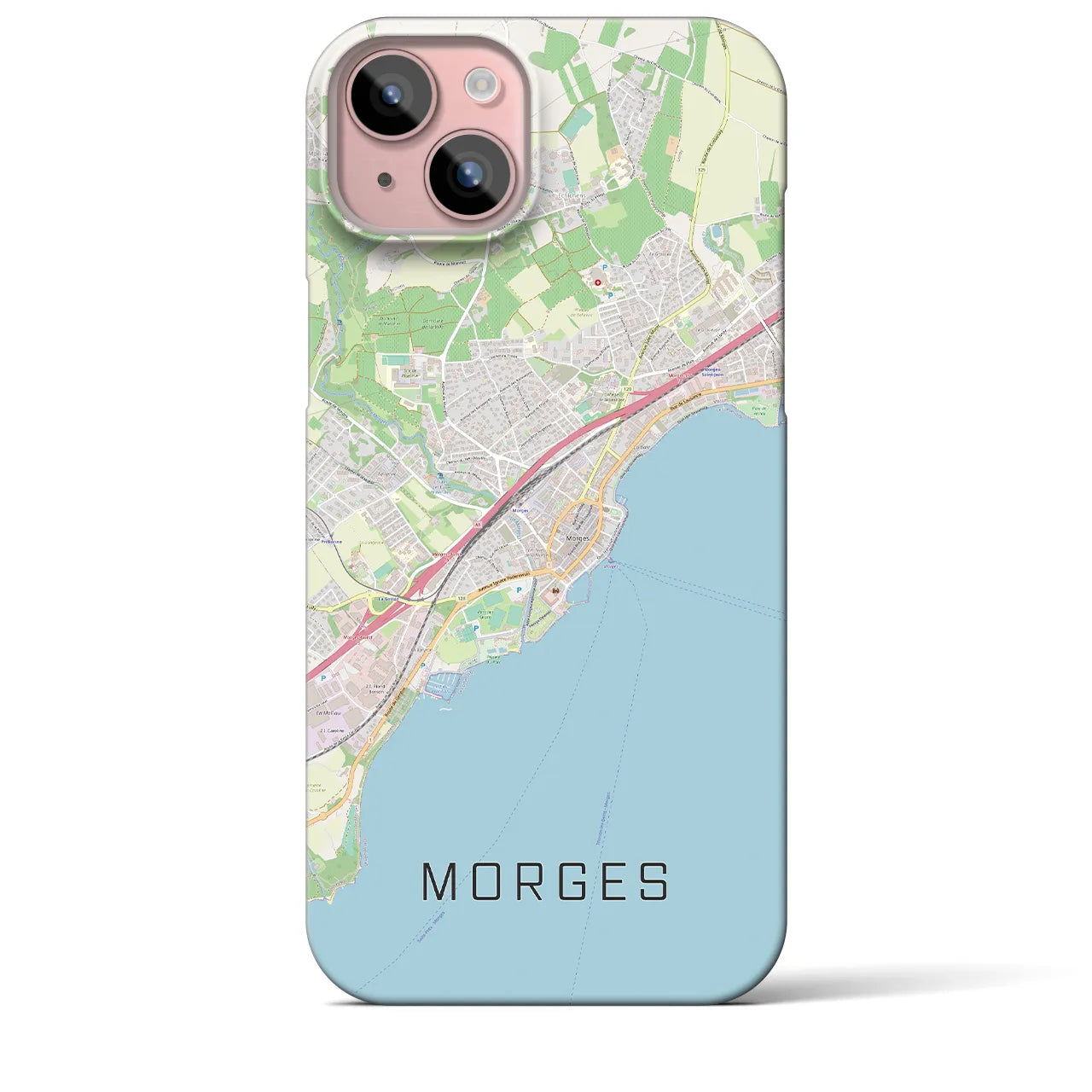 【モルジュ(スイス)】地図柄iPhoneケース(バックカバータイプ)