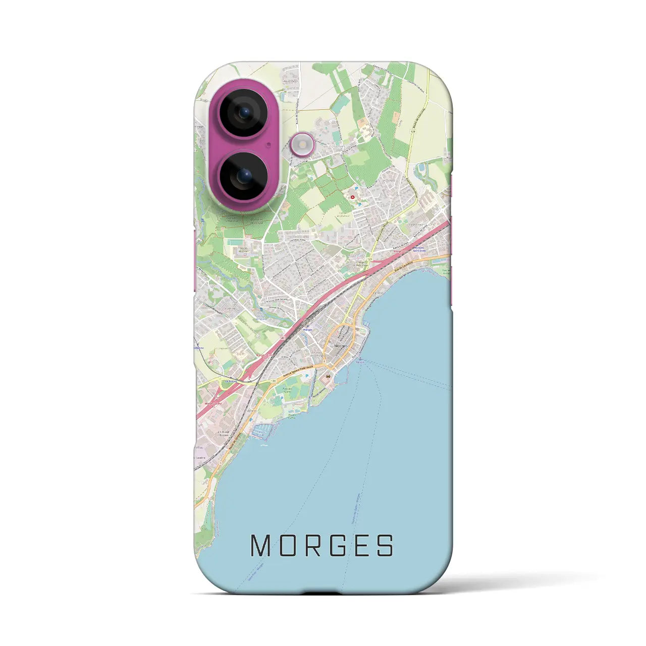 【モルジュ(スイス)】地図柄iPhoneケース(バックカバータイプ)