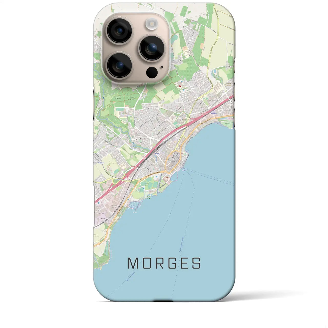【モルジュ(スイス)】地図柄iPhoneケース(バックカバータイプ)