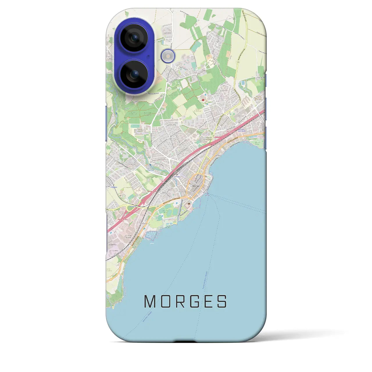 【モルジュ(スイス)】地図柄iPhoneケース(バックカバータイプ)