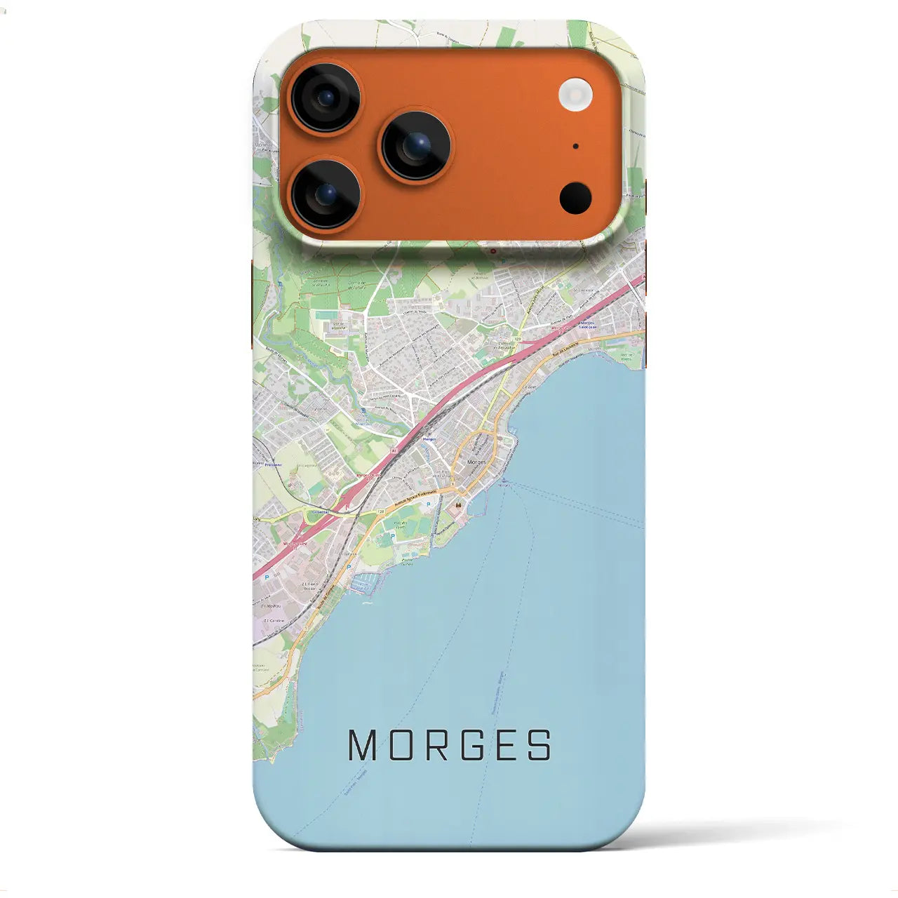 【モルジュ(スイス)】地図柄iPhoneケース(バックカバータイプ)