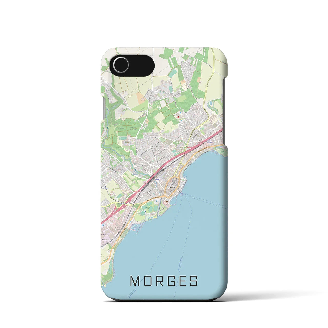【モルジュ(スイス)】地図柄iPhoneケース(バックカバータイプ)
