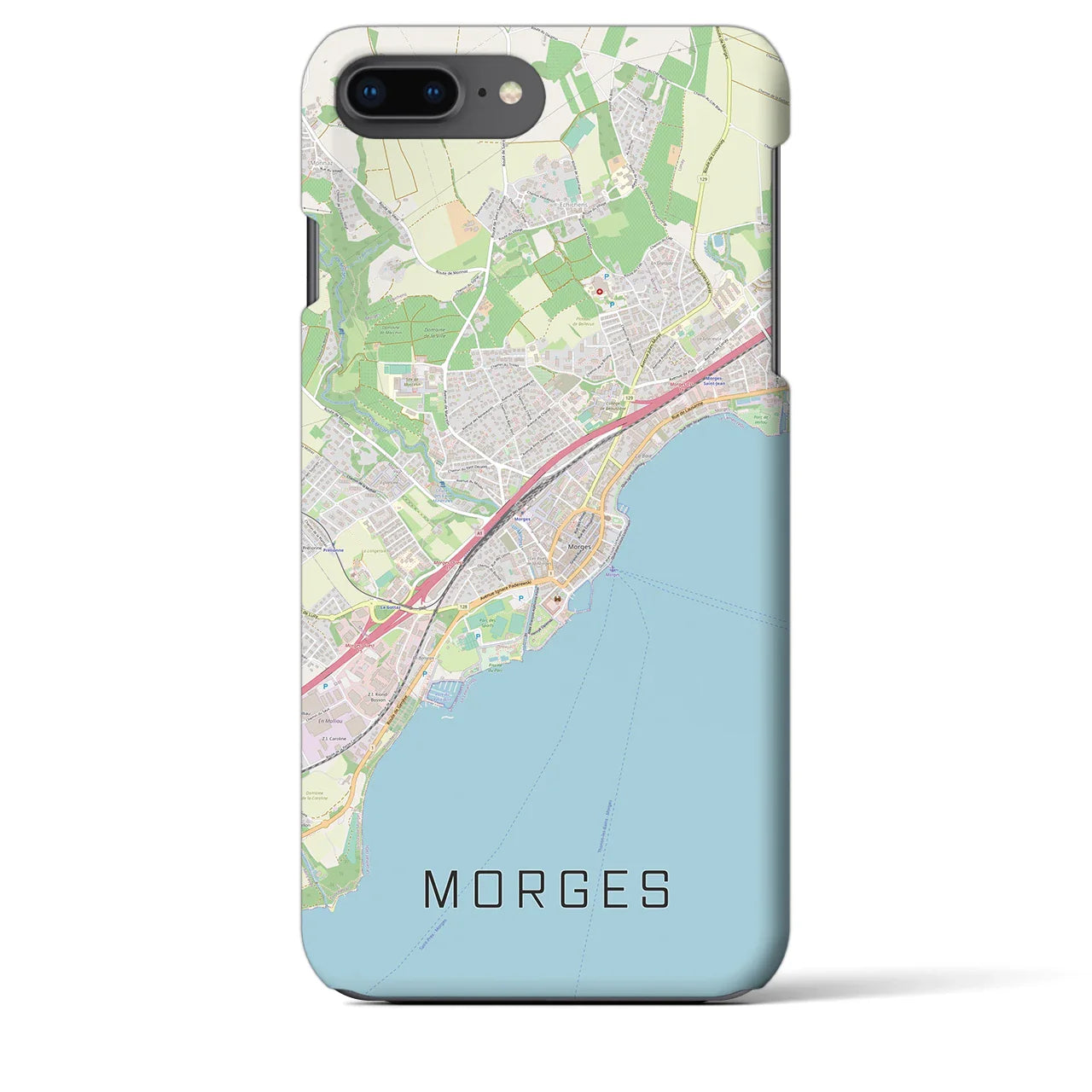 【モルジュ(スイス)】地図柄iPhoneケース(バックカバータイプ)