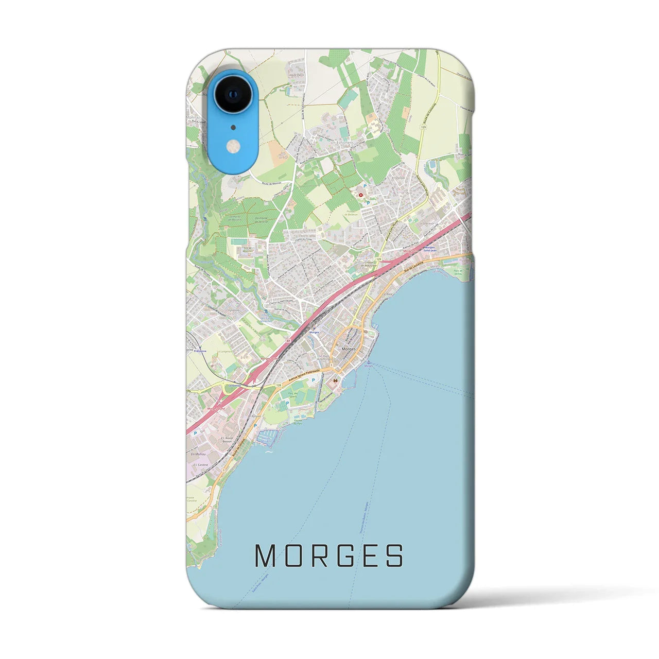 【モルジュ(スイス)】地図柄iPhoneケース(バックカバータイプ)