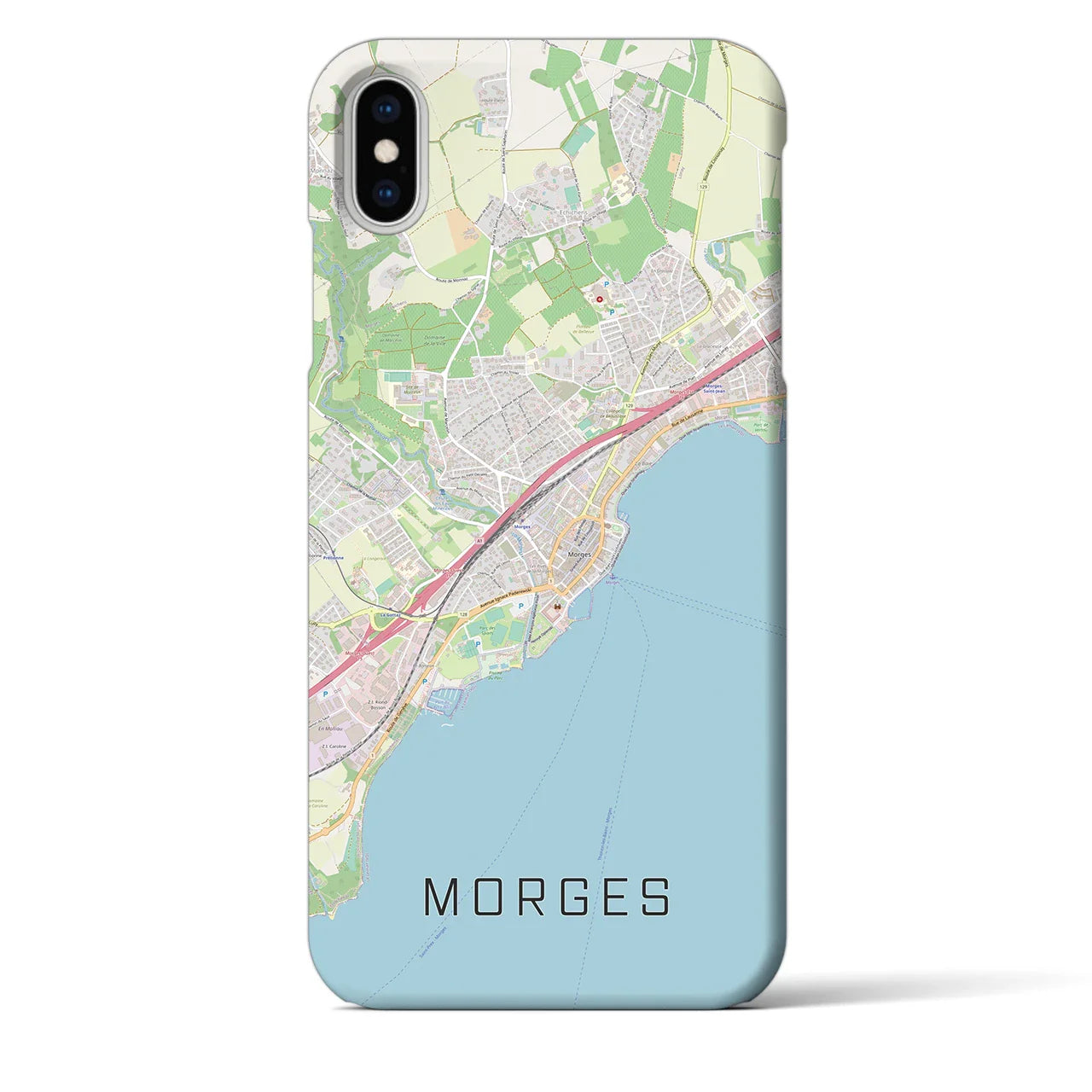 【モルジュ(スイス)】地図柄iPhoneケース(バックカバータイプ)