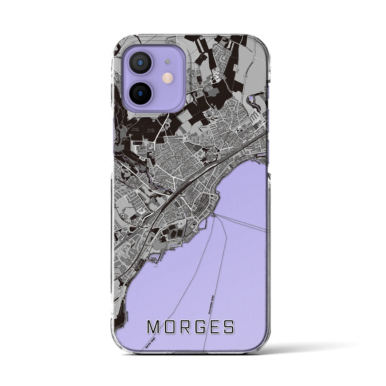 【モルジュ(スイス)】地図柄iPhoneケース(クリアタイプ)