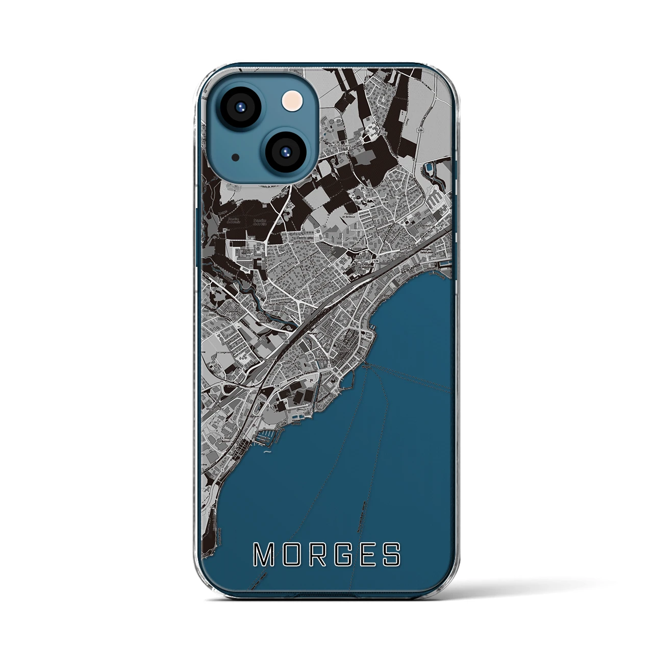 【モルジュ(スイス)】地図柄iPhoneケース(クリアタイプ)