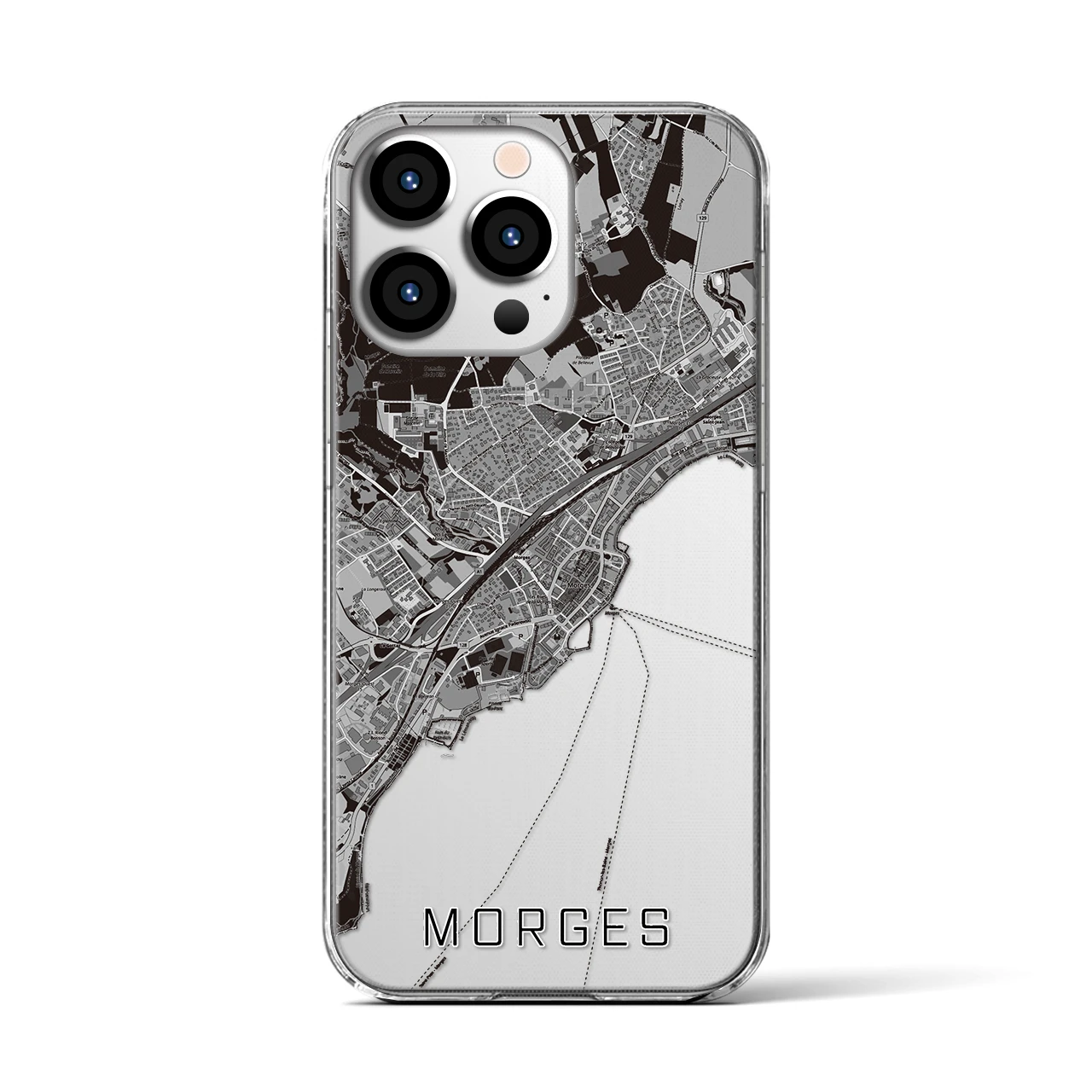 【モルジュ(スイス)】地図柄iPhoneケース(クリアタイプ)