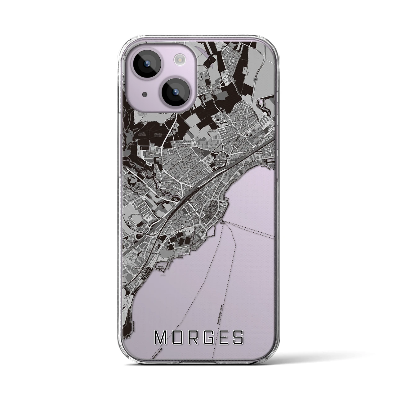 【モルジュ(スイス)】地図柄iPhoneケース(クリアタイプ)