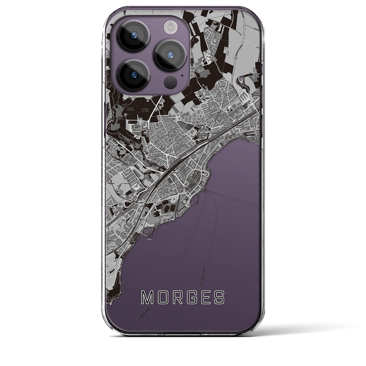 【モルジュ(スイス)】地図柄iPhoneケース(クリアタイプ)