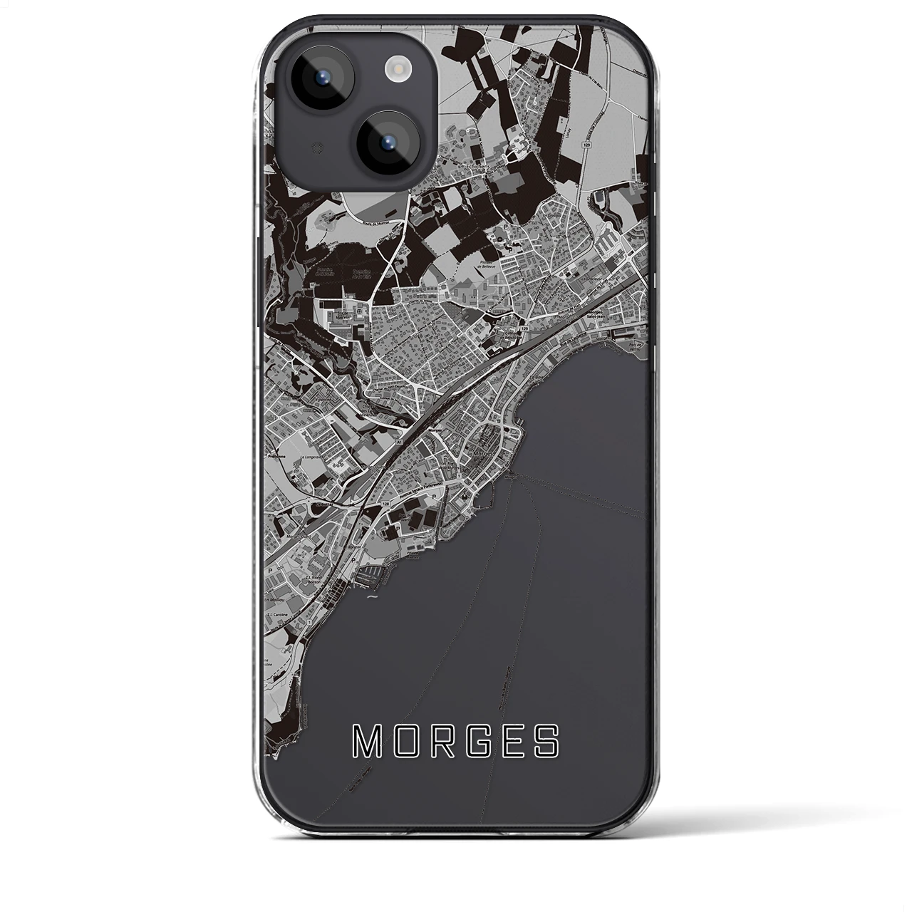 【モルジュ(スイス)】地図柄iPhoneケース(クリアタイプ)