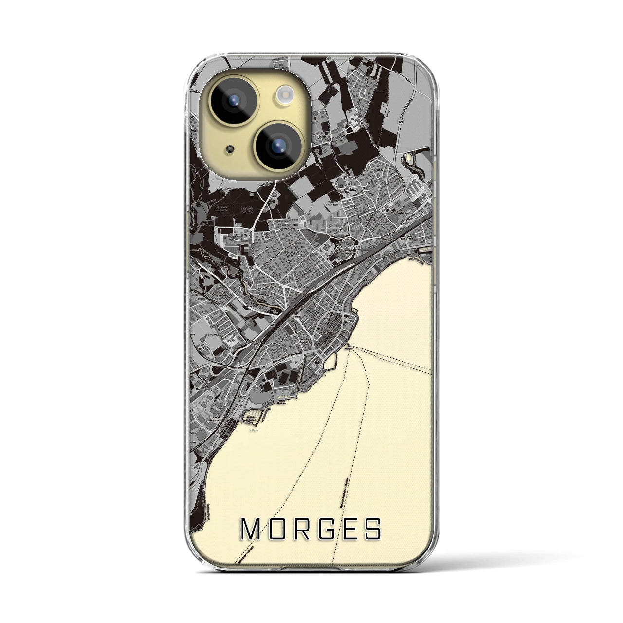 【モルジュ(スイス)】地図柄iPhoneケース(クリアタイプ)