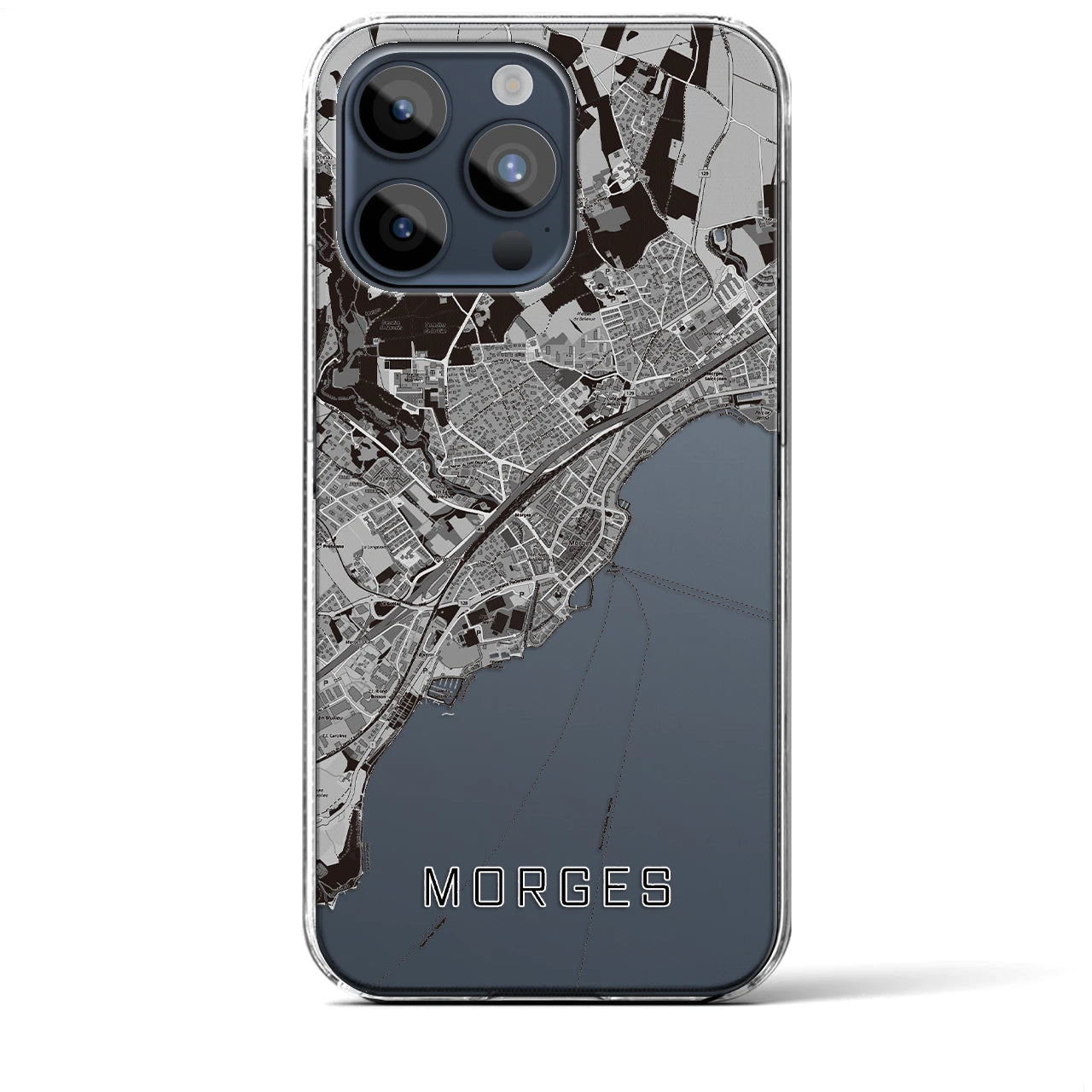 【モルジュ(スイス)】地図柄iPhoneケース(クリアタイプ)