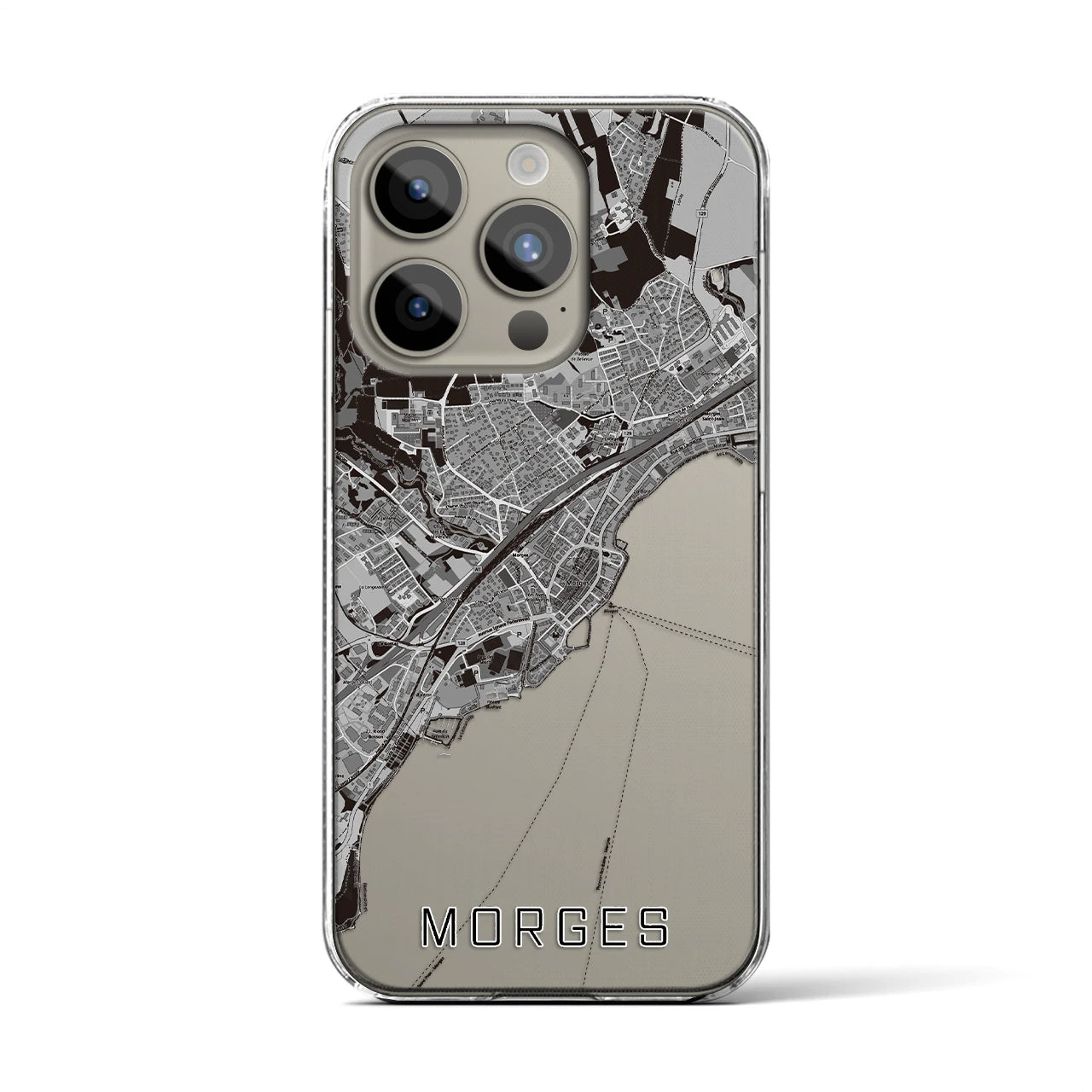 【モルジュ(スイス)】地図柄iPhoneケース(クリアタイプ)