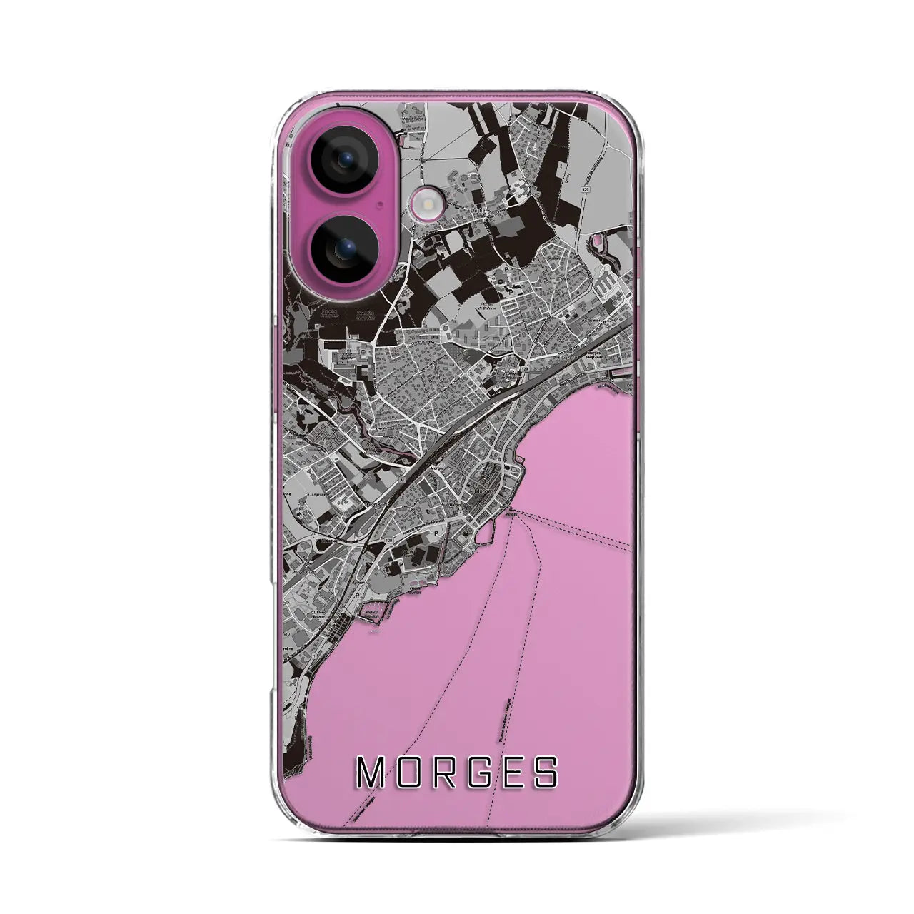 【モルジュ(スイス)】地図柄iPhoneケース(クリアタイプ)