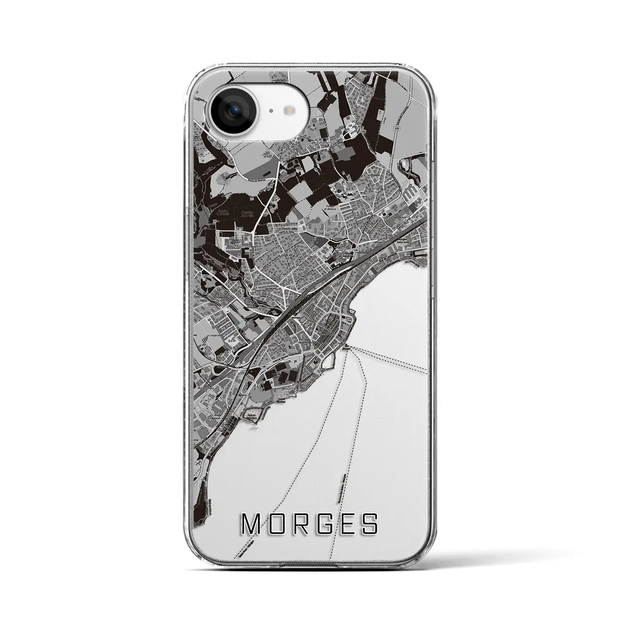【モルジュ(スイス)】地図柄iPhoneケース(クリアタイプ)