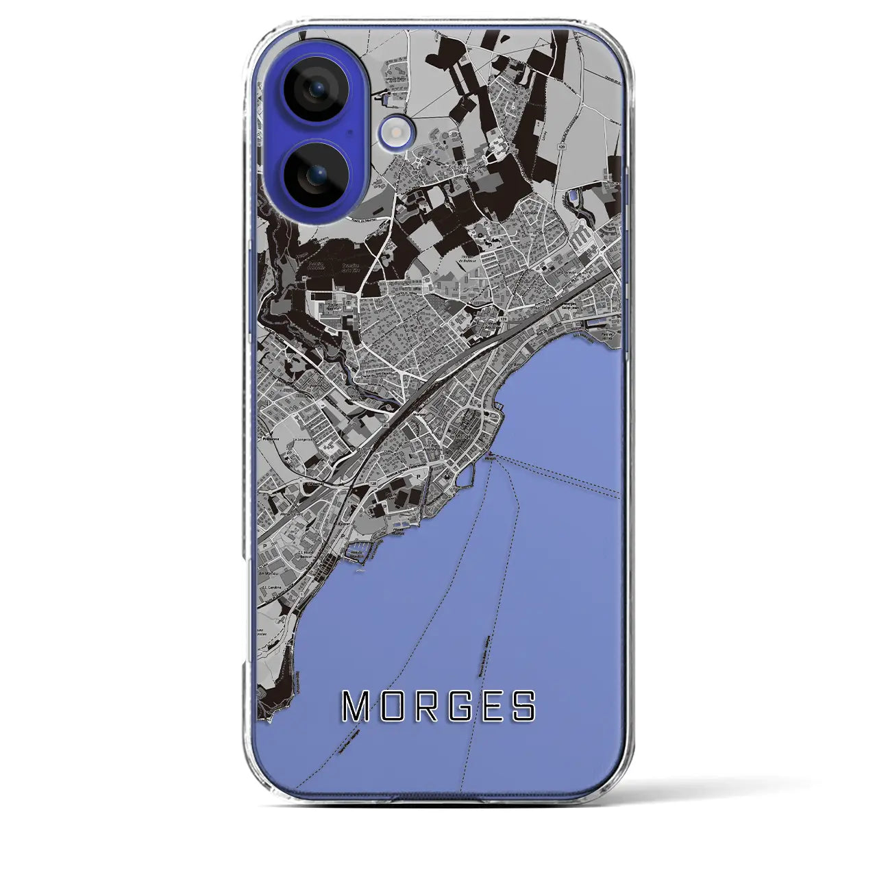 【モルジュ(スイス)】地図柄iPhoneケース(クリアタイプ)