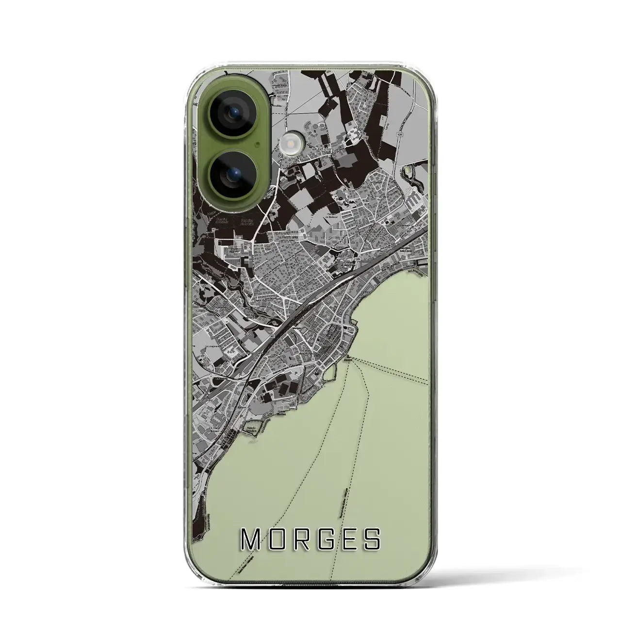 【モルジュ(スイス)】地図柄iPhoneケース(クリアタイプ)モノトーン・iPhone 17 Pro Max 用