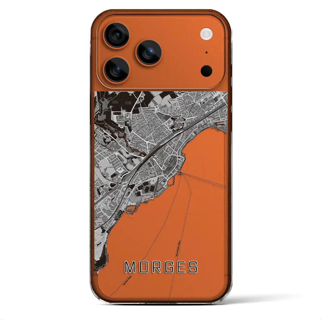 【モルジュ(スイス)】地図柄iPhoneケース(クリアタイプ)