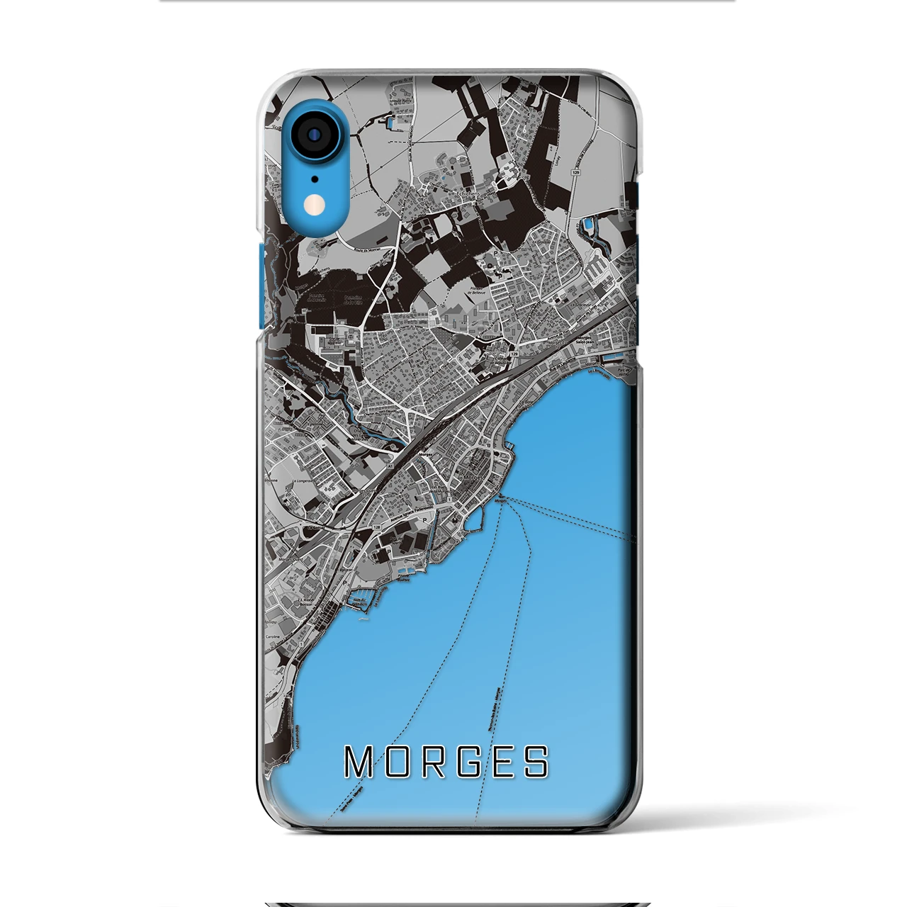 【モルジュ(スイス)】地図柄iPhoneケース(クリアタイプ)