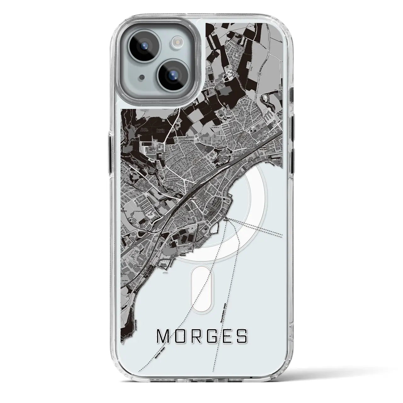 【モルジュ(スイス)】地図柄iPhoneケース(MagSafeタイプ)