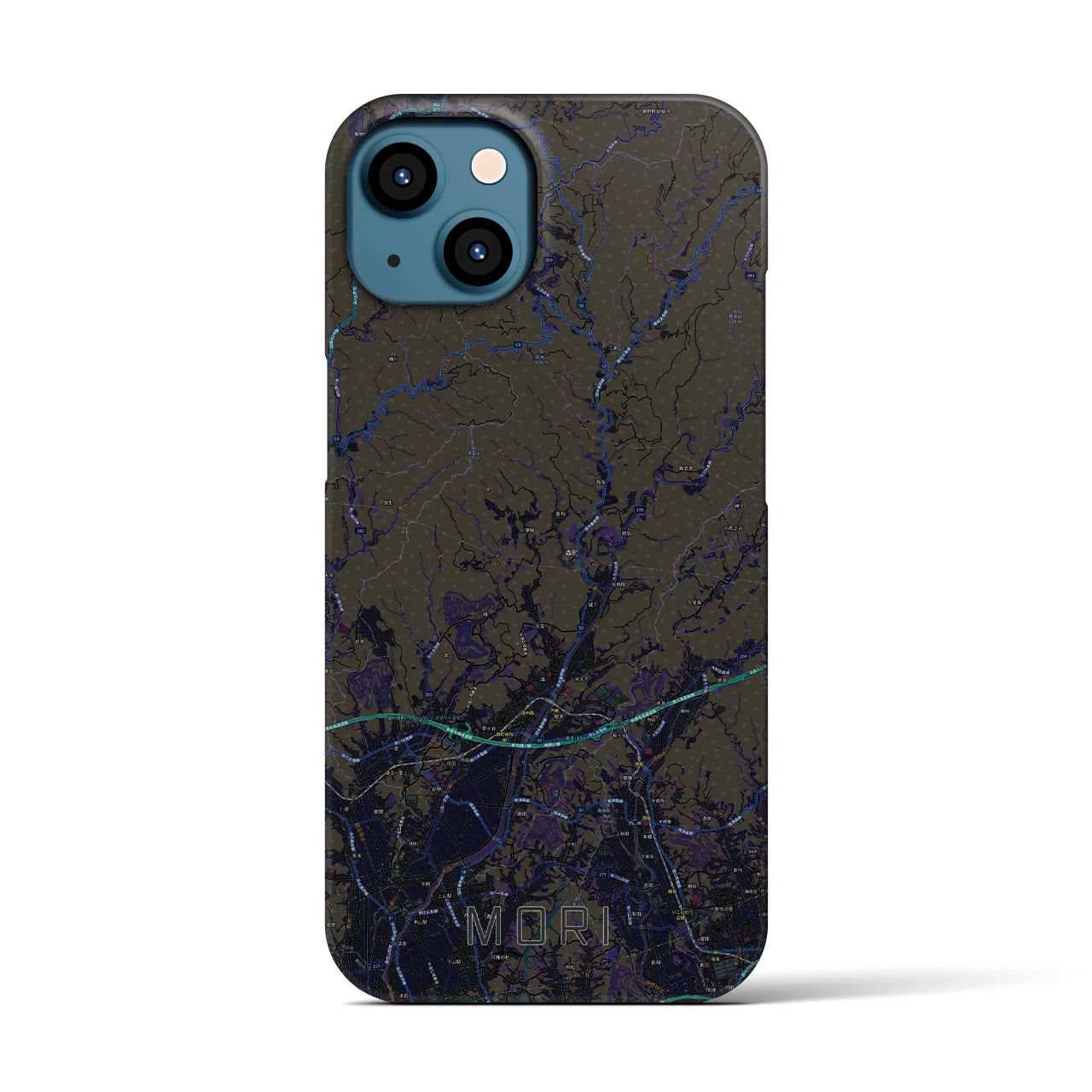 【森(静岡県)】地図柄iPhoneケース(バックカバータイプ)