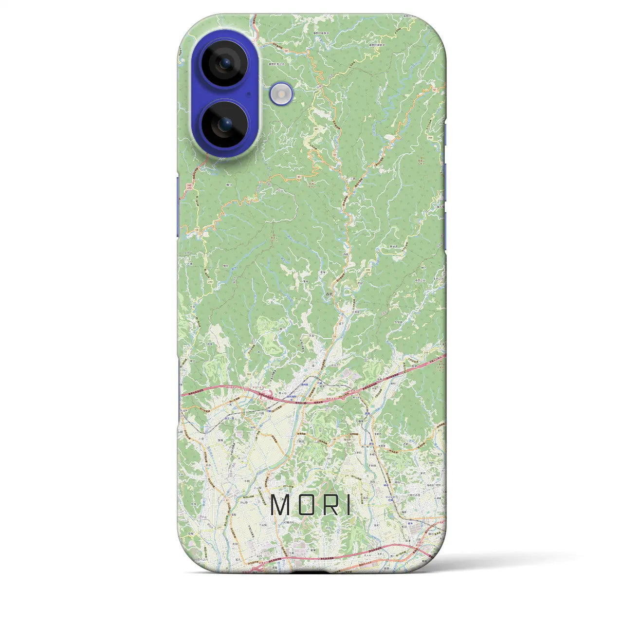 【森(静岡県)】地図柄iPhoneケース(バックカバータイプ)ナチュラル・iPhone 16 Pro Max 用