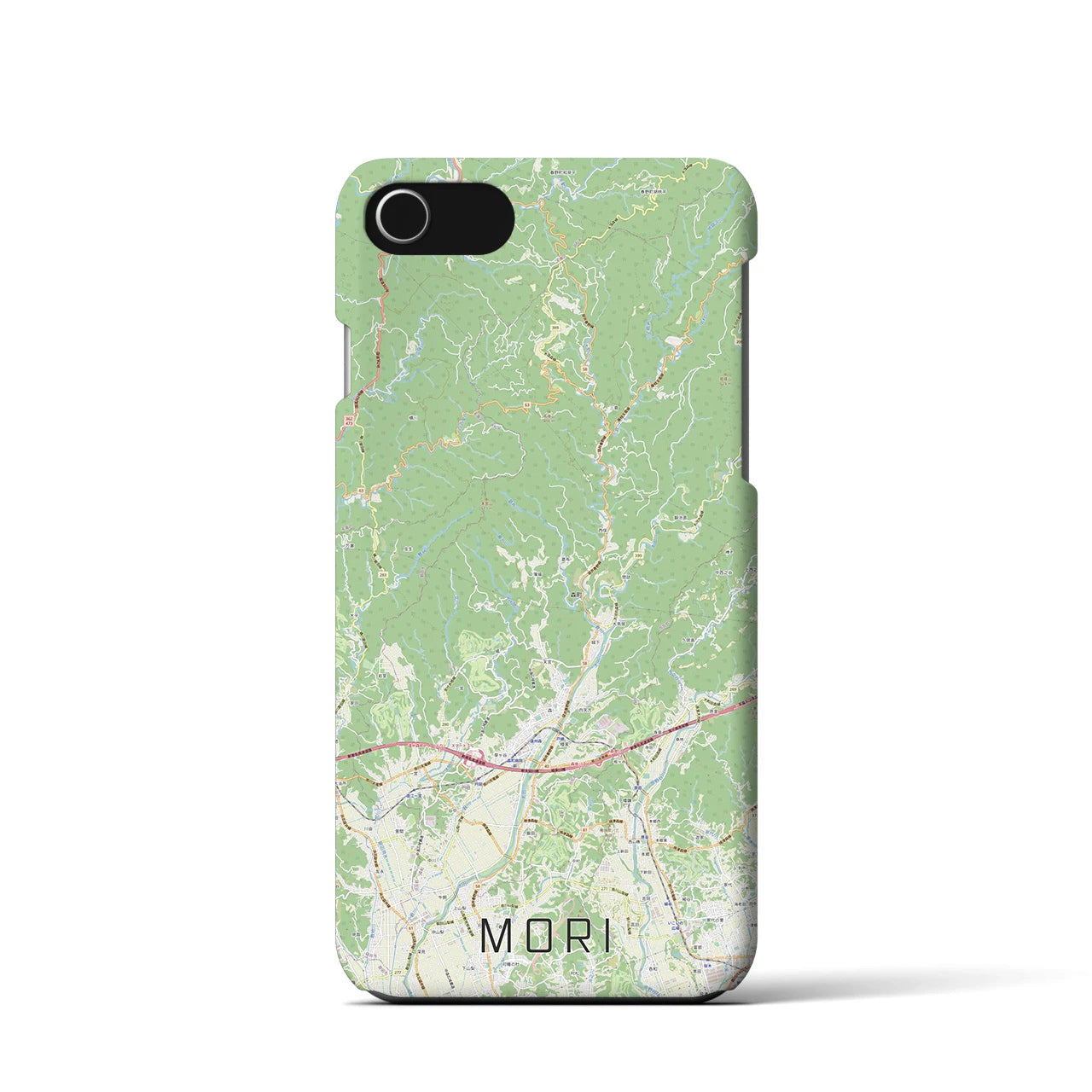 【森(静岡県)】地図柄iPhoneケース(バックカバータイプ)