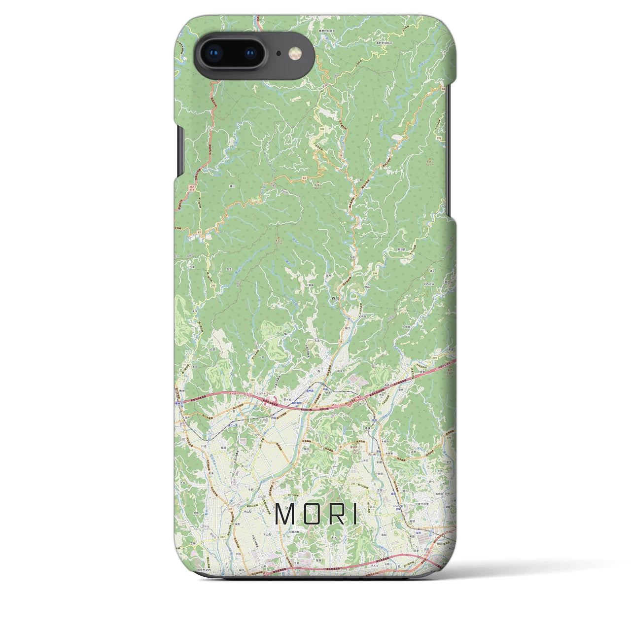 【森(静岡県)】地図柄iPhoneケース(バックカバータイプ)