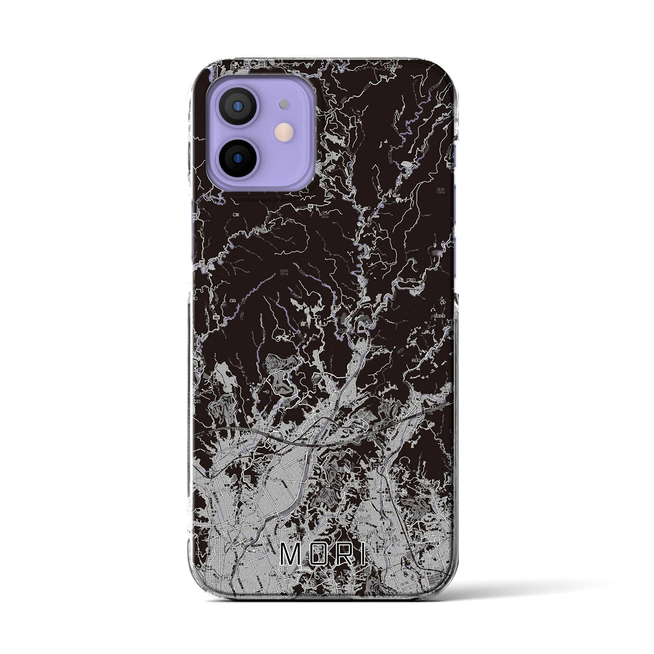 【森(静岡県)】地図柄iPhoneケース(クリアタイプ)