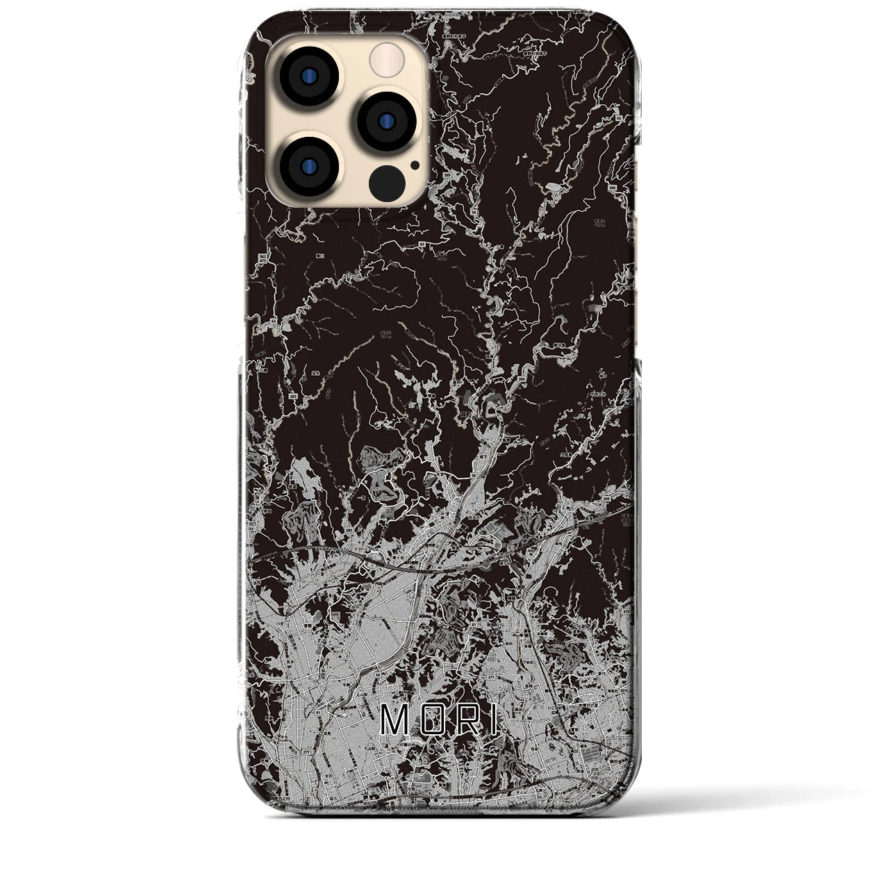 【森(静岡県)】地図柄iPhoneケース(クリアタイプ)