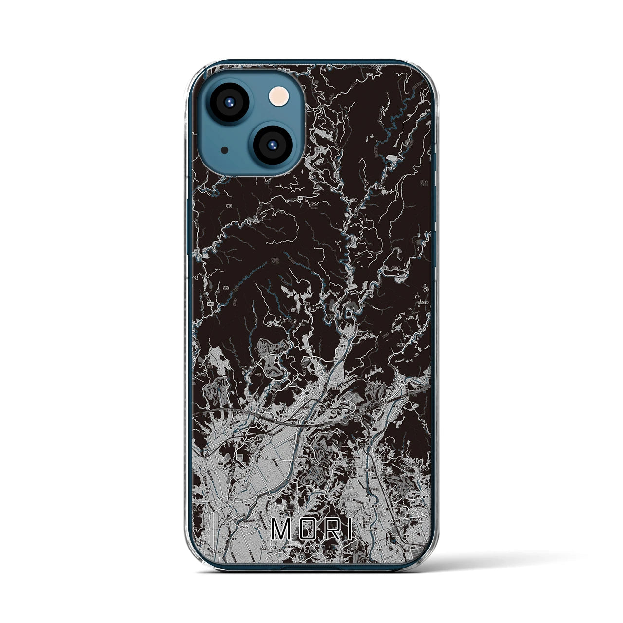 【森(静岡県)】地図柄iPhoneケース(クリアタイプ)