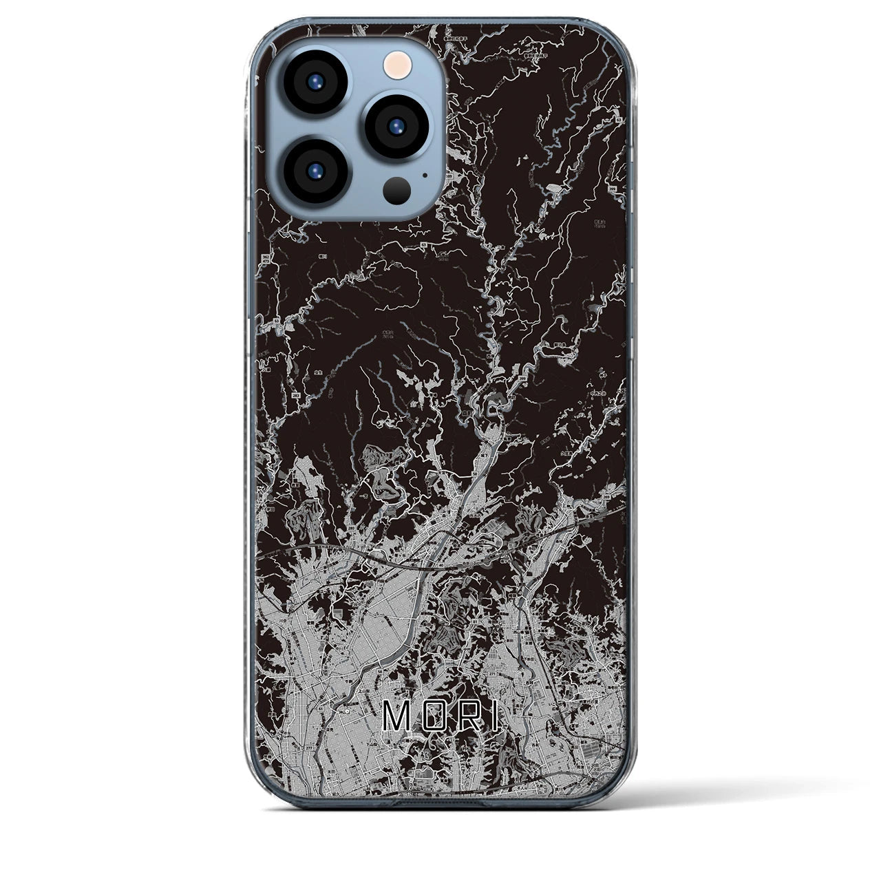 【森(静岡県)】地図柄iPhoneケース(クリアタイプ)