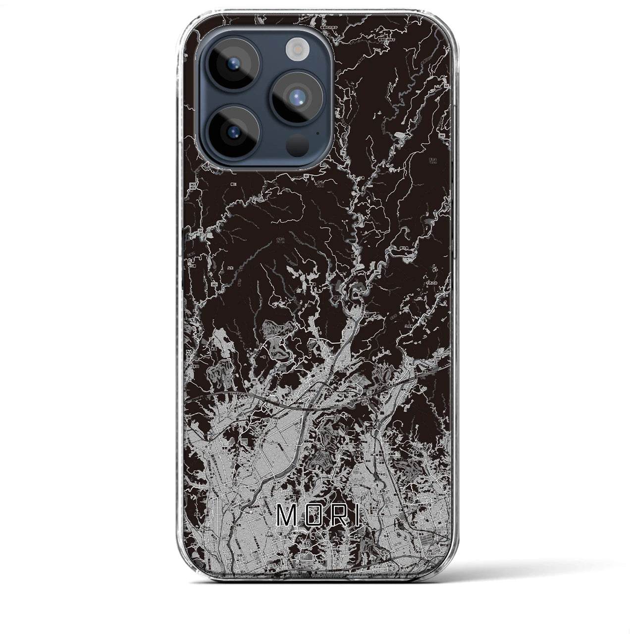 【森(静岡県)】地図柄iPhoneケース(クリアタイプ)