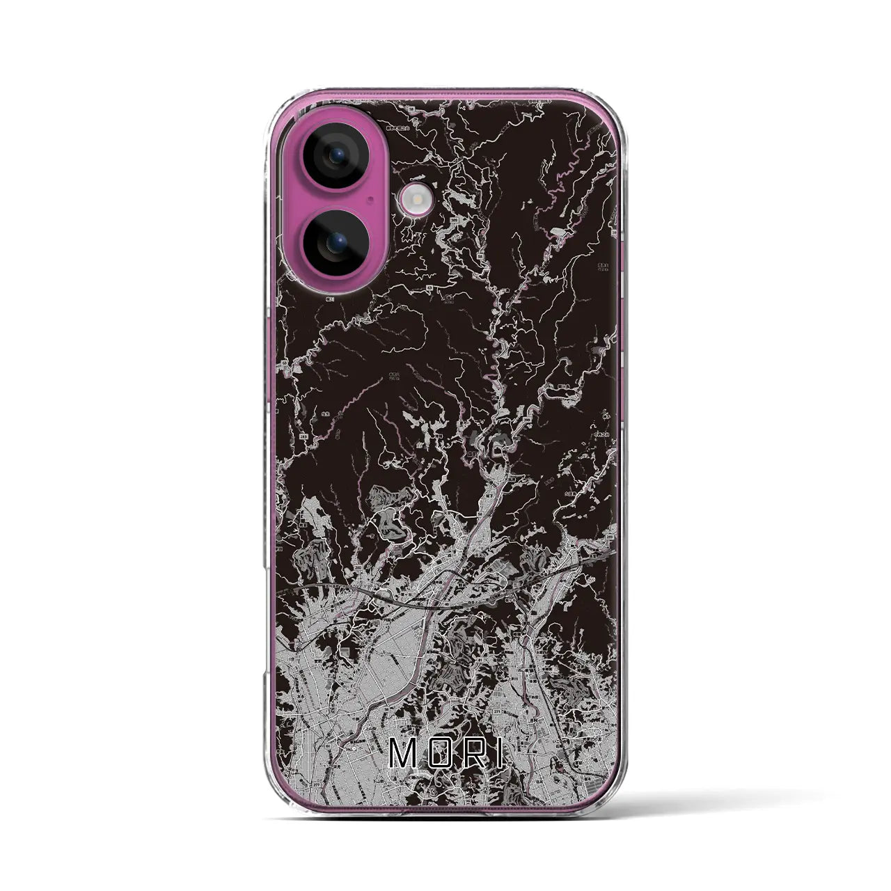 【森(静岡県)】地図柄iPhoneケース(クリアタイプ)