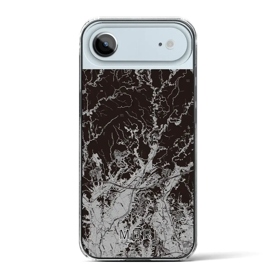 【森(静岡県)】地図柄iPhoneケース(クリアタイプ)モノトーン・iPhone 17 Pro Max 用