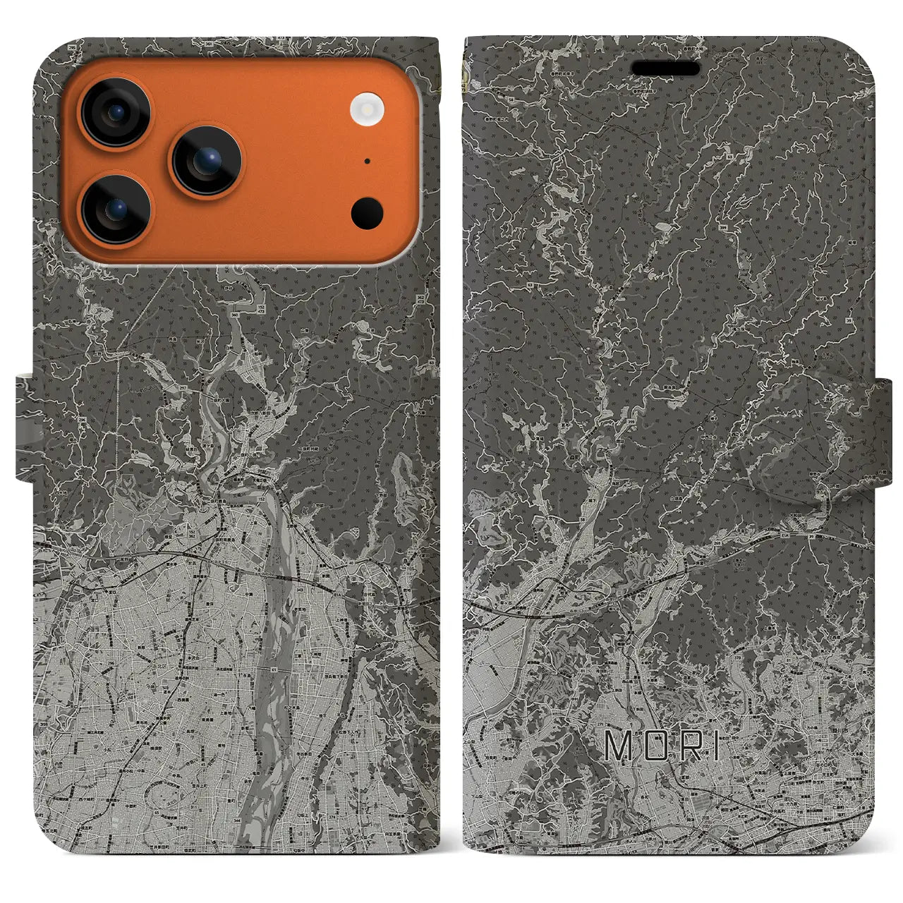 【森(静岡県)】地図柄iPhoneケース(手帳タイプ)