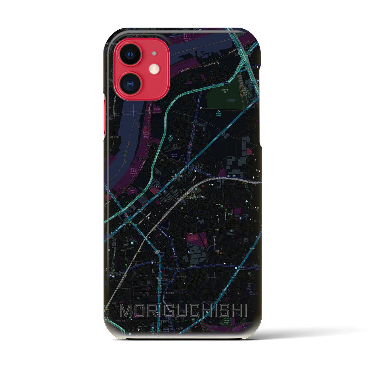 【守口市(大阪府)】地図柄iPhoneケース(バックカバータイプ)