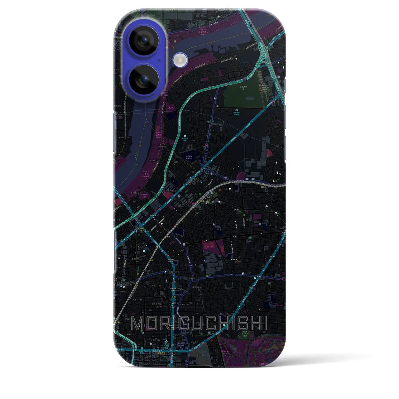 【守口市(大阪府)】地図柄iPhoneケース(バックカバータイプ)