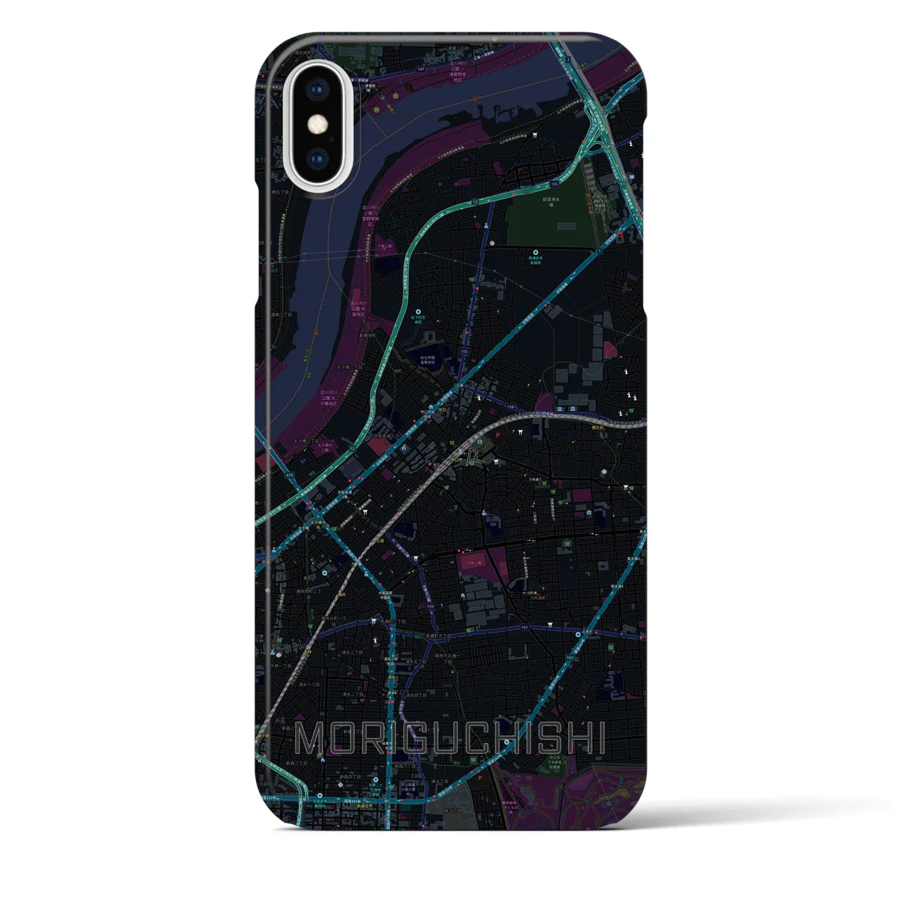 【守口市(大阪府)】地図柄iPhoneケース(バックカバータイプ)