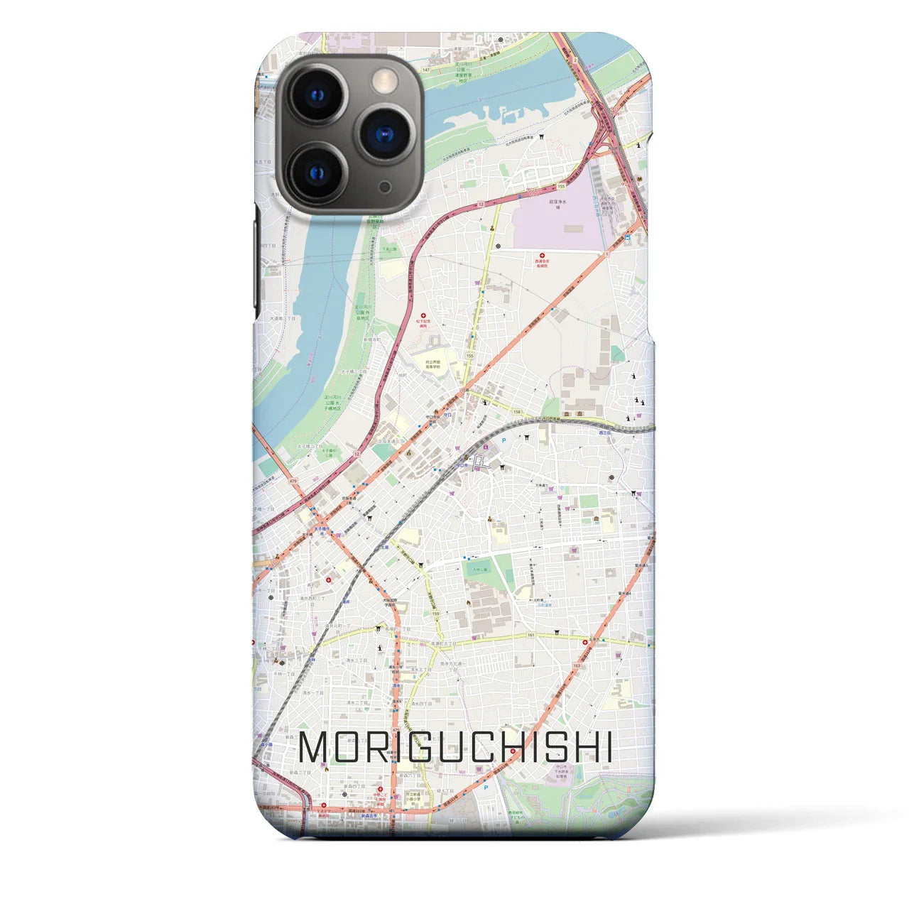 【守口市(大阪府)】地図柄iPhoneケース(バックカバータイプ)